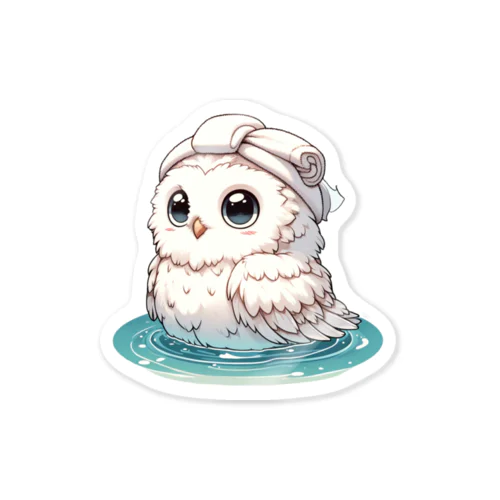 フクロウさんの入浴 Sticker