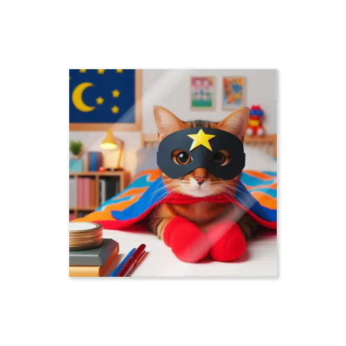 ネコ仮面ニャンダーBlackの「おやすみ～」 Sticker