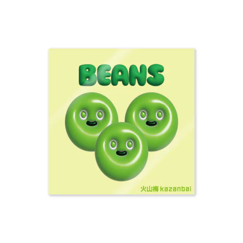 【ステッカー】beans（スクエア） Sticker