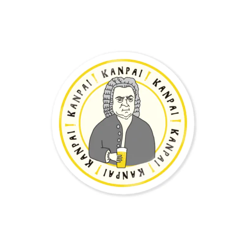 偉人 × BEER（バッハ）ワッペン風 Sticker