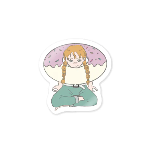 自分に甘いドーナツ・ガール Sticker