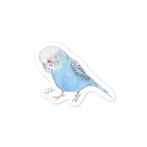 青色セキセイインコちゃん Sticker