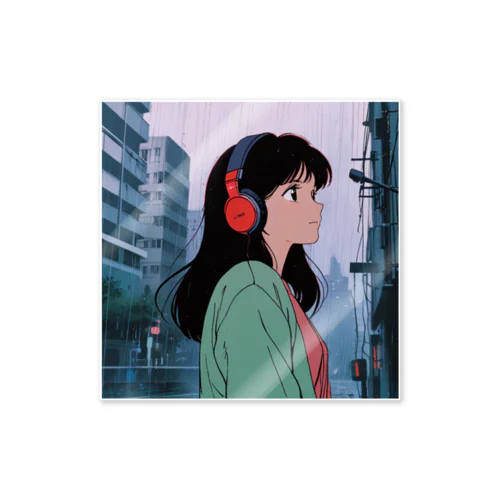 LOFI music girl_2 ステッカー