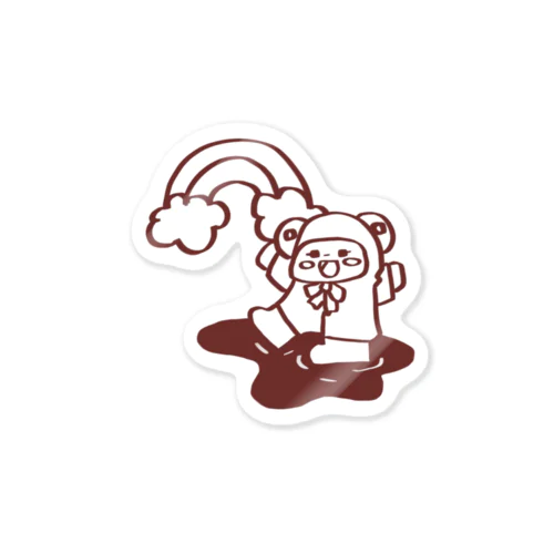 ゆる焼きましまろちゃん（かえるカッパ・線） Sticker