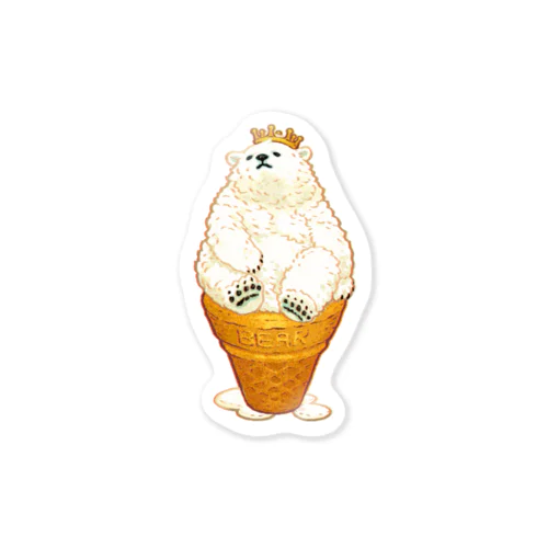 Ice cream Bear (Crown) ステッカー