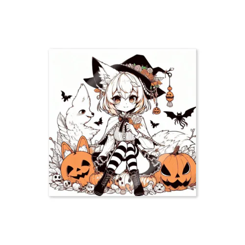 Foxgirl.halloween.1 Sticker