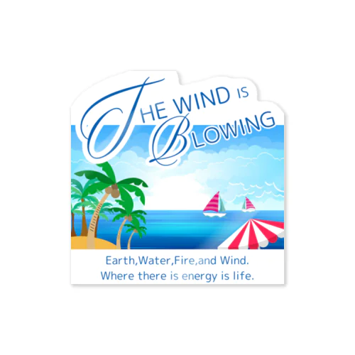 The wind is blowing. Sticker