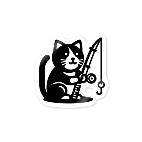 釣り猫 Sticker