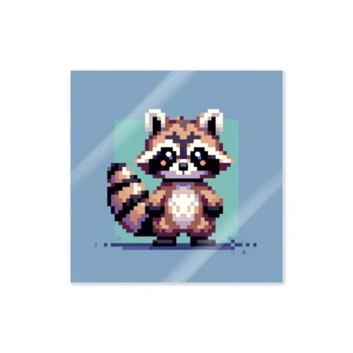 ドット絵アライグマちゃんTシャツサイズ ステッカー