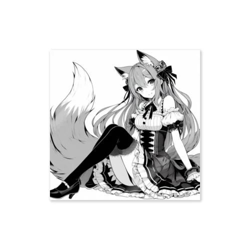 Foxgirl.dress.1 Sticker