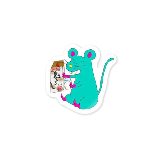 飲酒ネズミさん Sticker