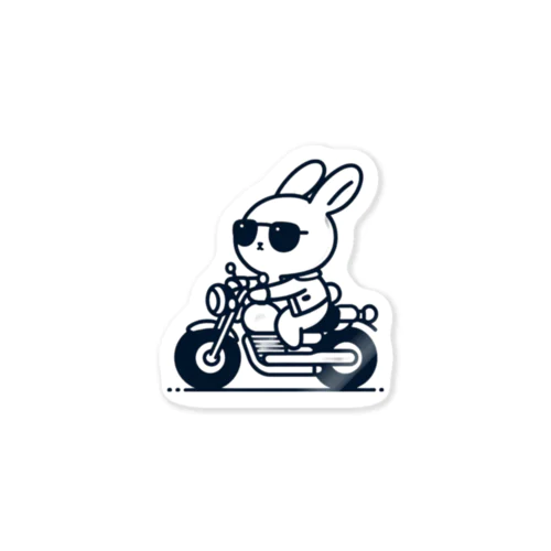 バイクに乗ったうさぎ Sticker