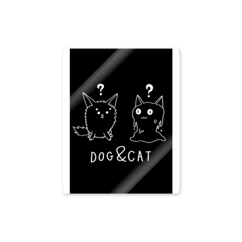 oddball dog and cat Sticker