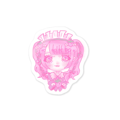 angel strawberry Sticker