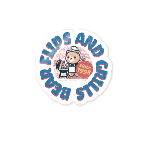 Tropical BBQ Bear Sticker