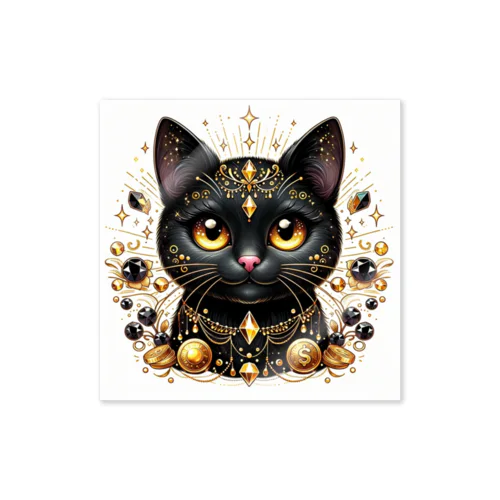 金運の黒猫の神様 Sticker