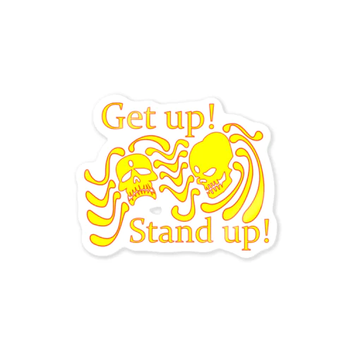 Get up! Stand up!（黄色） ステッカー