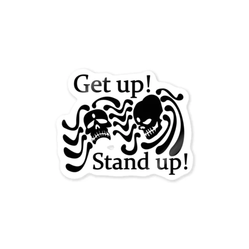 Get Up! Stand Up!(黒) Sticker