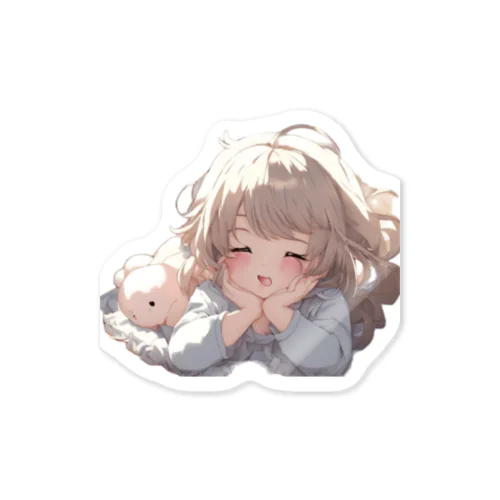 眠れない夜の可愛い少女 Sticker