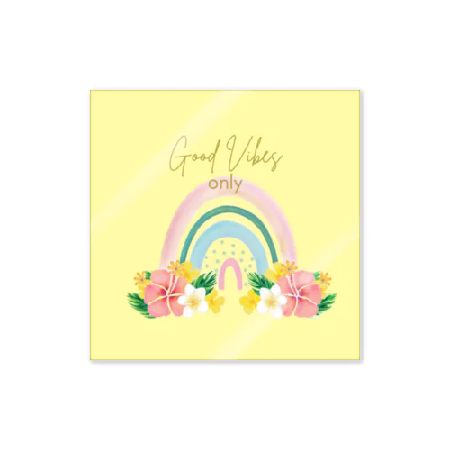 Rainbow_Good Vibes Only ステッカー