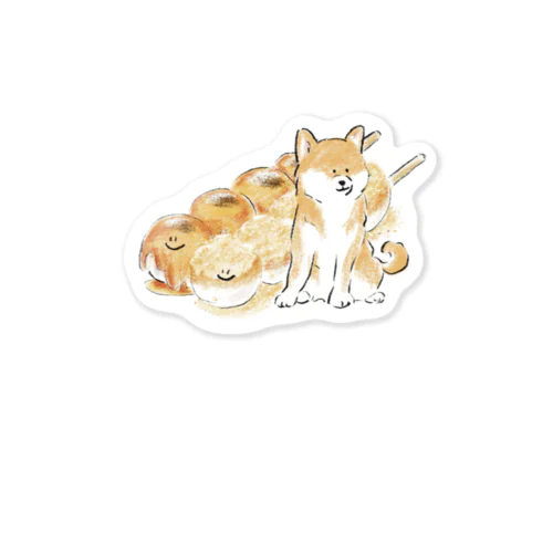 柴犬とだんご　みたらしときなこ Sticker