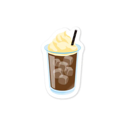 ソフトクリームたっぷりコーヒーフロート 스티커