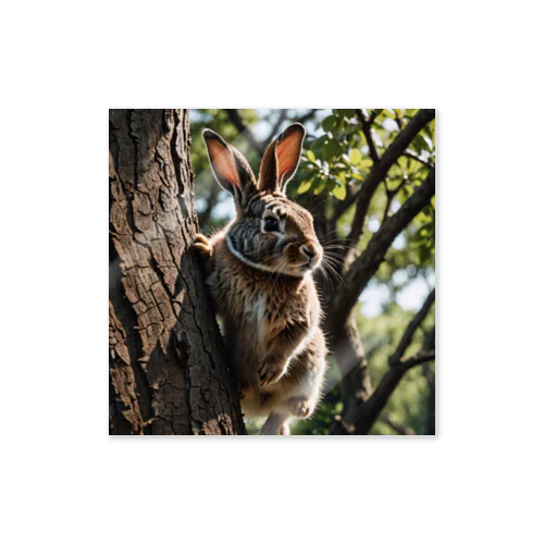 木登りウサギ ステッカー