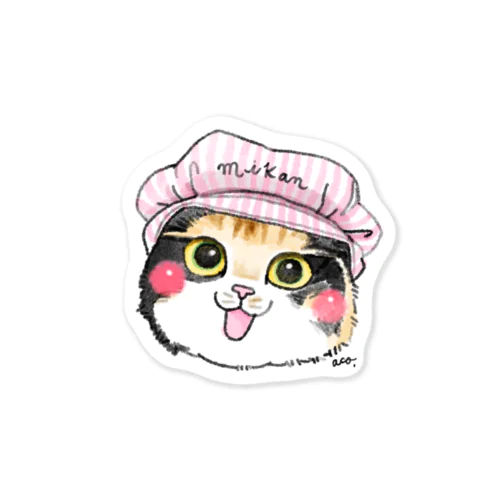 ピンク帽のみかんちゃん Sticker