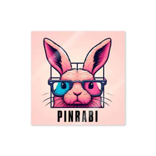 PINRABI【クールで個性的なピンクのウサギ】 Sticker