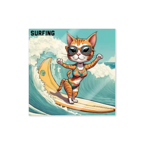 SURFING猫（女の子バージョン） Sticker