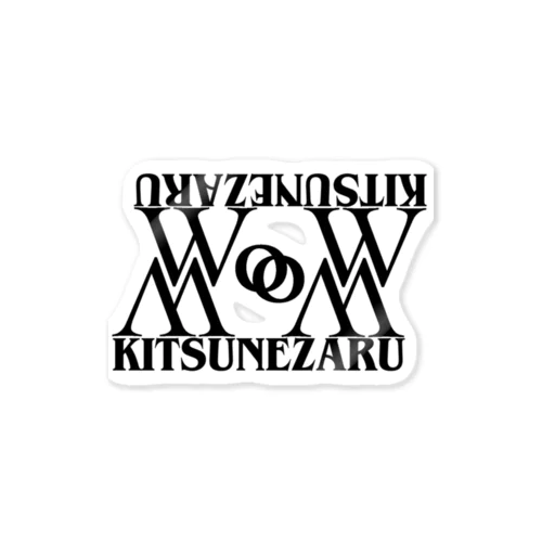 WoWキツネザル　ロゴ ステッカー