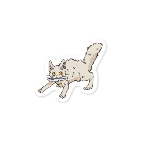 らくがきねこ（さかな） Sticker