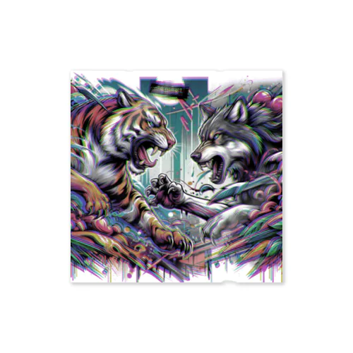 グラフティ Tiger VS Wolf 🥊 ステッカー