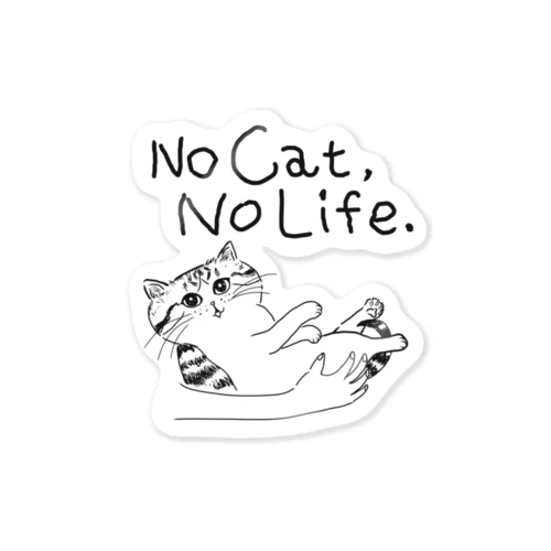 No Cat, No Life.  抱っこ猫 ステッカー