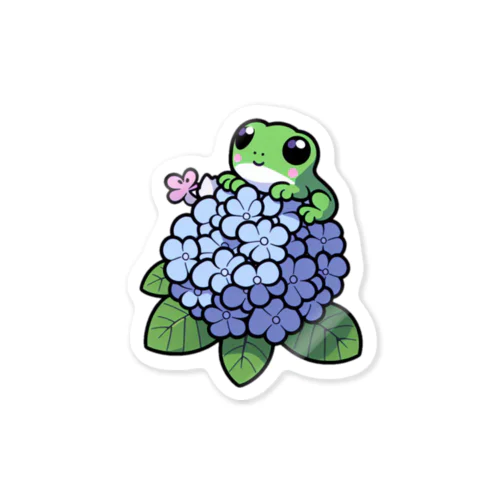 あじさいの花と🐸カエル君 Sticker