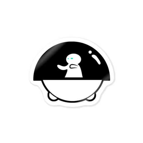 インベーダーとノス太くんUFO（両面） Sticker