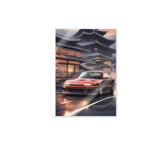 赤いスポーツカーと日本の風景 Sticker