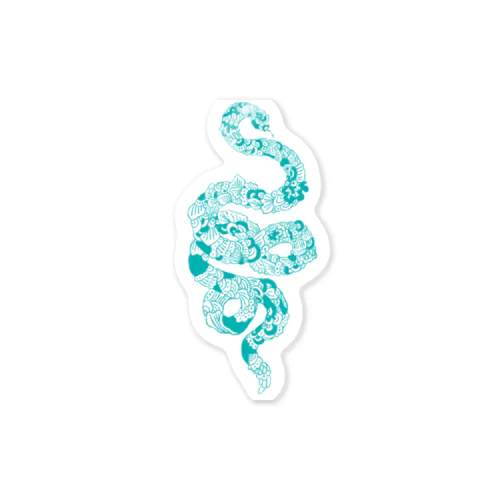蛇 (青) Sticker