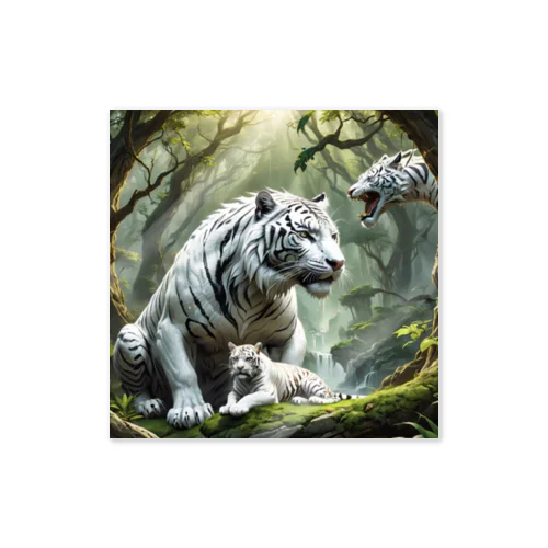 森に棲むホワイトライオン Sticker