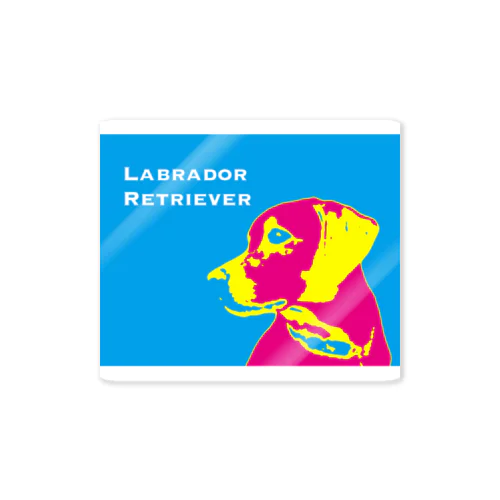 ラブラドール　抽象化ピンク×ブルー Sticker