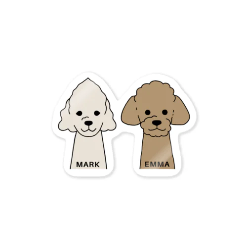 文字入りエマちゃん&マークくん Sticker