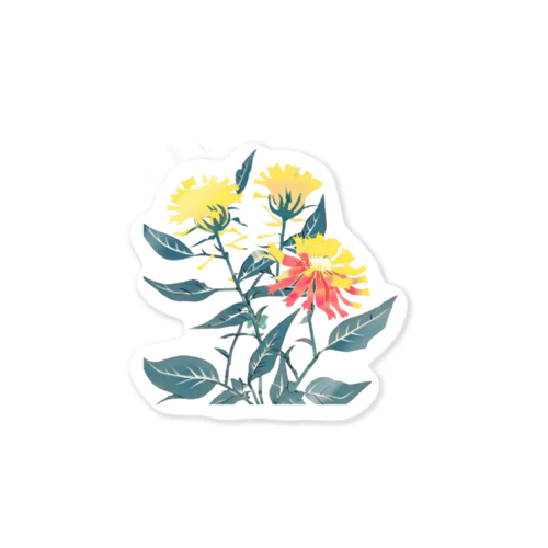 RetrowaveFlower-ベニバナ- Sticker