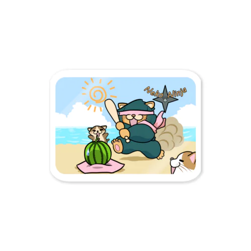 猫忍者～夏満喫の巻～ Sticker