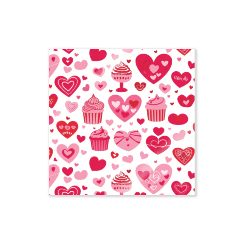 ハート　ピンク　赤　可愛い　ケーキ Sticker