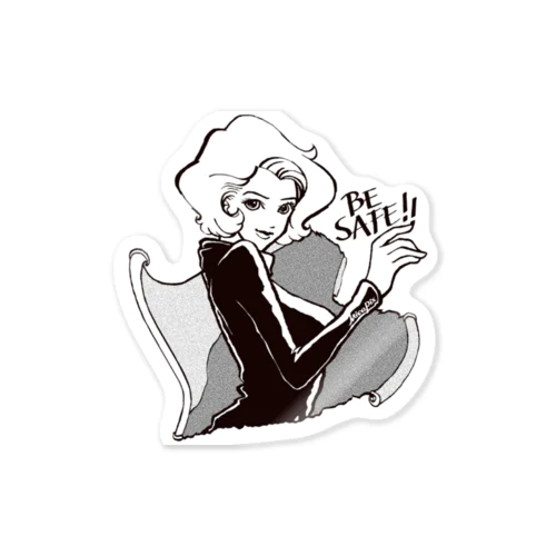 あばるとガール ”be safe（黒文字）” Sticker