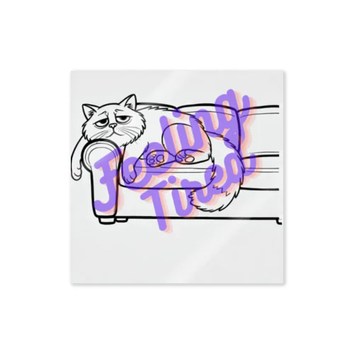 Feeling Tired cat Sticker