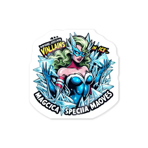 アメコミ風氷のヴィラン Sticker