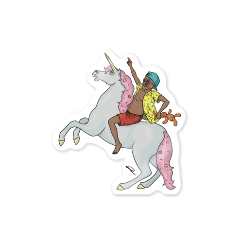 The Grandpa on a unicorn Sticker