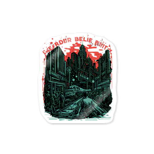 Dystopian Urban Street Sticker