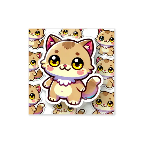 ふんわりした薄茶色に包まれた、ふんわりとした猫 Sticker